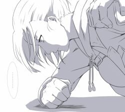 ... 1boy 1boy1girl 1girls 2d animated animated_gif annie_leonhardt auto_(user_wnny3758) bouncing_breasts breasts doggy_style dubious_consent emotionless emotionless_female emotionless_sex empty_eyes expressionless female gif hand_on_another's_shoulder hood hoodie looking_down male military monochrome sex sex_from_behind shingeki_no_kyojin simple_background speech_bubble