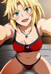 1girls ai_generated bikini fate/apocrypha fate_(series) mordred_(fate) oncetwice red_bikini solo swimsuit