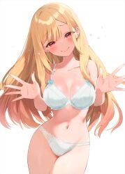 1girls blonde_hair bra female_only gyaru happy kitagawa_marin long_fingernails looking_at_viewer panties sakuma_shiki smile smiling solo sono_bisque_doll_wa_koi_wo_suru swimsuit underwear