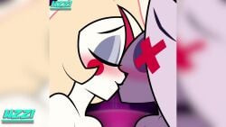 charlie_morningstar_(hazbin_hotel) lesbian_kiss lesbian_sex tagme uzzi-ponydubberx vaggie_(hazbin_hotel) video yuri