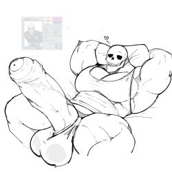 abbamusa410791 balls bara big_balls big_muscles big_penis boner erection huge_cock hyper_balls hyper_penis male male_only monochrome muscles muscular penis penis_out reference_image skull skull_head solo solo_male