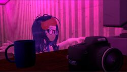 camera garry's_mod garry's_mod mita_(miside) sleepy_mita_(miside) solo_female wearing_towel working_girl