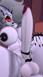 ball_ring breasts cock_ring dick futanari helluva_boss intersex loona_(cryptiacurves) loona_(helluva_boss) nipple_piercing penis penis_out shocked_expression vrchat