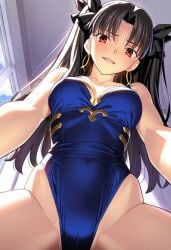1girls ai_generated blue_one-piece_swimsuit fate/grand_order fate_(series) ishtar_(fate) oncetwice one-piece_swimsuit solo swimsuit