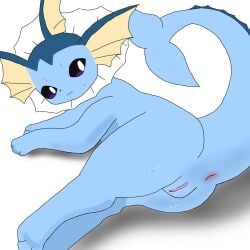 2025 4_toes anus ass big_tail blue_body canine clitoris digital_media_(artwork) ear_fins eeveelution female female_focus female_only feral frill_(anatomy) furry generation_1_pokemon genitals hi_res interspecies looking_at_viewer lying mammal membrane_(anatomy) nintendo nude on_side pink_pussy pokemon pokemon_(species) pussy raised_tail shadow simple_background solo solo_focus sweat tagme tail vagina vaporeon video_games vulva
