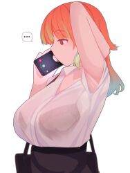 ... 1girls armpit armpits bra breasts female hololive hololive_english hololive_myth huge_breasts large_breasts multicolored_hair see-through_clothing simple_background solo solo_female tagme takanashi_kiara virtual_youtuber white_background