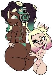 2girls ass ass_focus ass_grab ass_size_difference assisted_presentation big_ass big_breasts big_butt bigger_female bikini bikini_bottom bikini_top blush breast_size_difference bubble_butt crown curvaceous curvy curvy_female dark-skinned_female dark_skin deadass_77 fat_ass female female/female female_focus female_only flat_chest fondling fondling_ass grab grabbing green_bikini green_hair groping groping_ass headgear headphones heart-shaped_pupils height_difference huge_ass huge_breasts huge_butt inkling interracial large_ass large_breasts light-skinned_female light_skin marina_(splatoon) multicolored_hair nintendo octoling off_the_hook_(splatoon) pearl_(splatoon) pink_bikini pink_hair shorter_female size_difference sling_bikini small_breasts smaller_female smile smiling splatoon splatoon_(series) splatoon_2 tentacle_hair thick_ass thick_thighs two-tone_hair voluptuous voluptuous_female yellow_eyes yuri