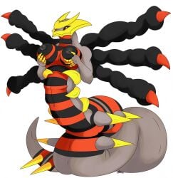 anthro anthrofied female giratina large_breasts nelsonnoir pokemon pokemon_dppt red_eyes scalie serpentine solo