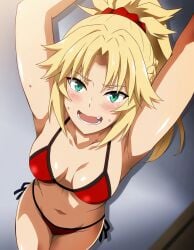 1girls ai_generated bikini fate/apocrypha fate_(series) mordred_(fate) oncetwice red_bikini solo swimsuit