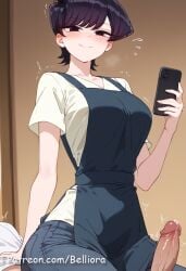 1boy ai_generated anus ass back belliora black_hair blush breasts desk female female from_behind komi_shouko laptop large_breasts looking_back mole_on_ass nude open_mouth penis purple_eyes pussy sex sex_from_behind short_hair solo_focus straight sweat tagme tongue tongue_out vaginal_penetration