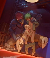 anal anal_fingering anal_penetration anus bartolomeobari blonde_hair blowjob deku female female_penetrated green_hair himiko_toga izuku_midoriya male male/female male_penetrating male_penetrating_female my_hero_academia nomu penis pijama pussy straight teenage_boy teenage_girl teenager_on_teenager toga_himiko