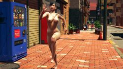 3d 3girls amasawa_kyoko ass barefoot breasts completely_nude effineffer exhibitionism female female_only judge_eyes kotoko_itokura lost_judgment multiple_girls nipples nude outdoors outside pubic_hair public public_nudity pussy running ryuu_ga_gotoku sawamura_haruka streaking vending_machine