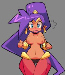 1girls bacumng bacunng blushing cute embarrassed embarrassed_nude_female enf female female_only nipples shantae shantae_(character) smaller_female smooth_skin solo thigh_gap topless wide_hips