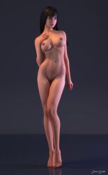 1girls 2019 3d asian asian_female black_hair female female_only johngate large_breasts mariko_(johngate) nude nude_female original original_character slushe_(website) solo solo_female standing