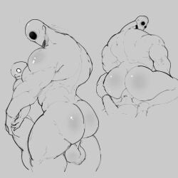abbamusa410791 anal anal_sex ass backsack balls bara bara_with_male_audience big_balls big_muscles big_penis boner erection gay huge_cock male male_only monochrome muscles muscular penis sex size_difference small_top_big_bottom