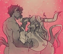 animal_genitalia animal_penis anthro big_breasts big_penis bodily_fluids bondage bondage bound bovid bovine breast_milking breast_play breast_squish breastmilk breasts cattle duo equid equine equine_genitalia equine_penis ethan_ironhoof female genital_fluids genitals greyscale grind3r halter holding_horn horn horse huge_breasts huge_cock lactating male male/female mammal monochrome nipple_grab oral penis precum red_background restraints rope rope_bondage saliva saliva_string sex simple_background squish texas_longhorn titjob
