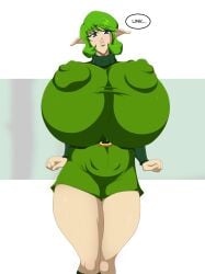 areola areola_outline big_areola big_breasts big_nipples breasts female full_lips halfro hi_res huge_areola huge_breasts humanoid humanoid_pointy_ears hyper hyper_breasts kokiri nintendo nipple_outline nipples pointy_ears saria solo the_legend_of_zelda