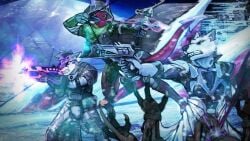 16:9 acidic action_pose ambiguous_gender anthro armor bared_teeth black_hair blue_eyes bow_(weapon) canid canine clothed clothing death felid fur group gun hair holding_bow_(weapon) holding_gun holding_object holding_ranged_weapon holding_weapon kobold male mammal narrowed_eyes outside pose purple_body purple_fur ranged_weapon red_body scalie short_hair snow snowing weapon white_body white_fur widescreen