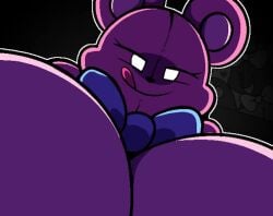 bear_ears bear_girl blue_bow bow breasts breasts_bigger_than_head breasts_bigger_than_torso dot_eyes gremlingrounded horny horny_female hungry_eyes hyper_breasts living_plushie living_sex_doll logo lovedoll_toy_factory massive_breasts pink_body pink_fur plushie seductive seductive_look seductive_smile sex_doll simple_eyes simple_face tagme teddi_(gremlingrounded) teddy_bear white_eyes