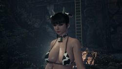 big_breasts bikini bovine cow_girl cow_print eve_(stellar_blade) horns looking_at_viewer stellar_blade
