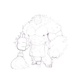 abbamusa410791 balls bara big_balls big_muscles big_penis flaccid huge_cock loincloth male male_only monochrome muscles muscular penis solo solo_male