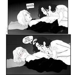 2girls annie_leonhardt attack_on_titan black_hair black_hair_female blonde blonde_female blonde_hair blonde_hair_female blush female female/female female_only irenesexe lezdom lezsub licking licking_breast licking_nipples naked naked_female nude nude_female pieck_finger shingeki_no_kyojin tagme yuri