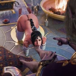 1girls baldur's_gate baldur's_gate_3 barefoot bitchsuit black_hair bondage bondage captured elf feet foot_lick green_eyes licking licking_feet pejack32167 petplay pointy_ears shadowheart shadowheart_(baldur's_gate) slave viconia_devir