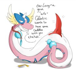 blush dragonair english_text fusion gender_transformation horn looking_back lugia necklace nelsonnoir open_mouth penis pokemon pokemon_(species) pokemon_gsc pokemon_rgby serpentine what zipper zipper_pull_tab