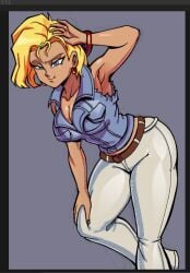 1girls android android_18 big_ass big_breasts breasts bust busty chest crimsoncoax curvaceous curvy curvy_figure digital_media_(artwork) dragon_ball dragon_ball_super dragon_ball_z female gynoid hips hourglass_figure huge_ass huge_breasts humanoid large_ass large_breasts legs mature mature_female shounen_jump slim_waist thick thick_hips thick_legs thick_thighs thighs voluptuous waist wide_hips
