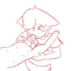 anthro blush blush_lines bodily_fluids canid canine canis domestic_cat domestic_dog drooling duo ears_down felid feline felis fellatio feral genitals handjob heart_eyes heart_symbol holding_other holding_penis lying male male/male mammal nipples on_back on_front oral penile penis pivoted_ears saliva salty_(ssdh) sex shy ssdh sweat zoophilia