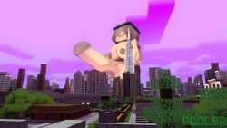 1futa 3d city completely_nude futa_giantess futa_only futanari giant_futanari giantess goolba huge_cock intersex kayla_(minecraft) macro macro_futa minecraft nude nude_futanari self_upload solo standing tower