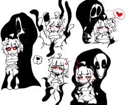 1boy 1girls 2d chara clothed_rape female gaster human humanoid lucaisarts male rape red_eyes self_upload sex simple_background strangling tagme tentacle tentacle_rape trusting undertale undertale_(series)