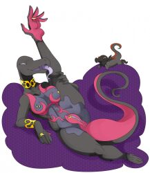 2021 anthro anus clitoris clitoris_piercing female female_focus fur furry genital_piercing large_breasts nelsonnoir nintendo nipple_piercing pokemon pokemon_(species) pokemon_sm pussy ring salandit salazzle tail