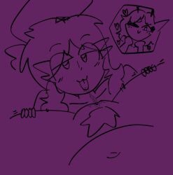 bush cinder_(cookiestar456) cookiestar456 licking_pussy mimi_(cookiestar456) oc ocs purple_background sex sketch yuri