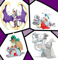 2boys anal_fingering anthro avian beak blacephalon blue_fur bondage decidueye dusclops furry gay lucario lunala nelsonnoir open_mouth pawpads pokemon pokemon_(species) pokemon_dppt pokemon_rse pokemon_sm red_eyes tail yaoi