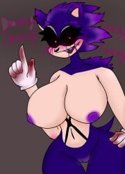 anthro blood blood_on_hands blush breasts chara_wantrp creepypasta crystallized drowning_drowning_sinking_sinking female female_only friday_night_funkin fur genderswap_(mtf) gloves glowing_red_eyes hedgehog nipples purple_blush purple_nipples pussy pussy_blush remake rule_63 scar_on_stomach sega sonic.exe sonic.exe_(character) sonic_(series) sonic_the_hedgehog sonic_the_hedgehog_(series) sonique_the_hedgehog spikes spines xenophanes_sonic