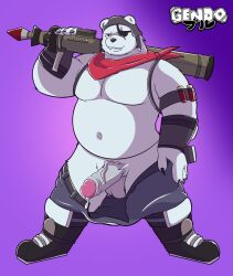 2022 anthro armor balls belly big_belly biped bodily_fluids boots bottomwear clothed clothing digital_drawing_(artwork) digital_media_(artwork) epic_games erection eye_patch eye_scar eyewear facial_scar footwear foreskin fortnite fur furgonomics gendomx genital_fluids genitals glans gun headgear helmet hi_res holding_gun holding_object holding_weapon humanoid_genitalia humanoid_penis male male_only mammal marvel open_bottomwear open_clothing open_pants overweight overweight_anthro overweight_male pants penis pinup polar_bear polar_patroller polar_patroller_(fortnite) pose precum ranged_weapon retracted_foreskin rocket_launcher scar smile solo teeth topless ursid ursine vein veiny_penis video_games weapon white_body white_fur