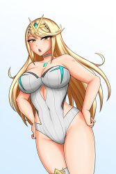 breasts female female_only hayato_stuff looking_at_viewer mythra nintendo solo xenoblade_(series) xenoblade_chronicles_2