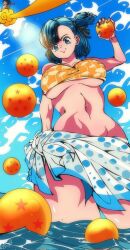 blue_eyes blue_hair bulma_briefs dragon_ball omochi_db teenager water