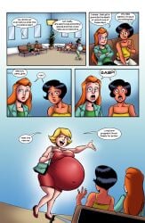 3girls alex_(totally_spies) belly big_belly big_breasts breasts cleavage clover_(totally_spies) comic female huge_belly large_breasts pregnant sam_(totally_spies) sidkid44 totally_spies