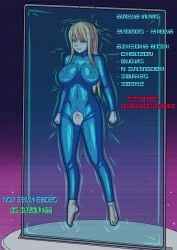 1girls 2d alien_text angry argrim blonde_hair blue_eyes bodysuit catsuit crotchless_bodysuit exposed_pussy female grimace impossible_bodysuit impossible_clothes looking_at_viewer metroid png ponytail pubic_tattoo samus_aran shiny_clothes solo tagme unhappy_female vacuum vacuum_bed zero_suit zero_suit_samus