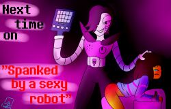 2boys 2d androgynous blush crying dominant_male english_text fanny_the_paddle frisk human humanoid male maledom malesub mettaton mettaton_ex robot spank_marks spanked_butt spanking submissive_male tagme talking text undertale undertale_(series)