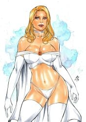 1girls 2019 blonde_eyebrows blonde_hair blue_eyes breasts color ed_benes_studio elbow_gloves emma_frost gloves hellfire_club highleg highleg_panties highleg_thong huge_breasts looking_at_viewer marvel marvel_comics mound_of_venus signature tagme thighhighs thong white_gloves white_panties white_queen white_thighhighs x-men