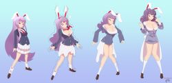 ass_expansion breast_expansion db-palette female hair_growth large_breasts reisen_udongein_inaba thigh_expansion thighs touhou transformation transformation_sequence