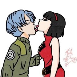 artist_request cheating cheating_wife dragon_ball dragon_ball_super future_trunks kissing milf trunks_briefs videl videl_(dragon_ball_super)