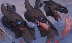 anthro blowjob disembodied_penis dragon dreamworks duo erection faceless_character faceless_male fellatio feral fury_(httyd) genitals hi_res how_to_train_your_dragon male male/male oral oral_penetration penetration penis scavy tongue tongue_out_blowjob toothless