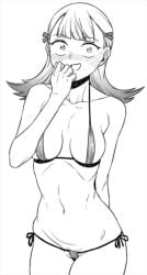 bikini black_and_white blush female female_only komi-san_wa_komyushou_desu short_hair yamai_ren