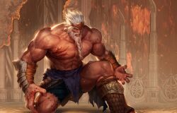 1boy bara big_pecs elden_ring fromsoftware godfrey_first_elden_lord gum_shrew light-skinned_male male male_only muscular_male solo solo_male thick_thighs