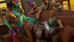 3d 3d_(artwork) 5boys after_sex anthro bara blender clothed cum_on_body domination exhausted forced fortnite fortnite:_battle_royale gay group_sex guild_(fortnite) helmet horse humiliation jonesy_(fortnite) llambro_(fortnite) male_focus muscular muscular_male nude_male randomonimusxd raz_(fortnite) sex_slave steam tattoos tracy_trouble_(fortnite) unicorn video_games x-lord yaoi