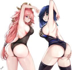 yae miko from genshin impact by inug
